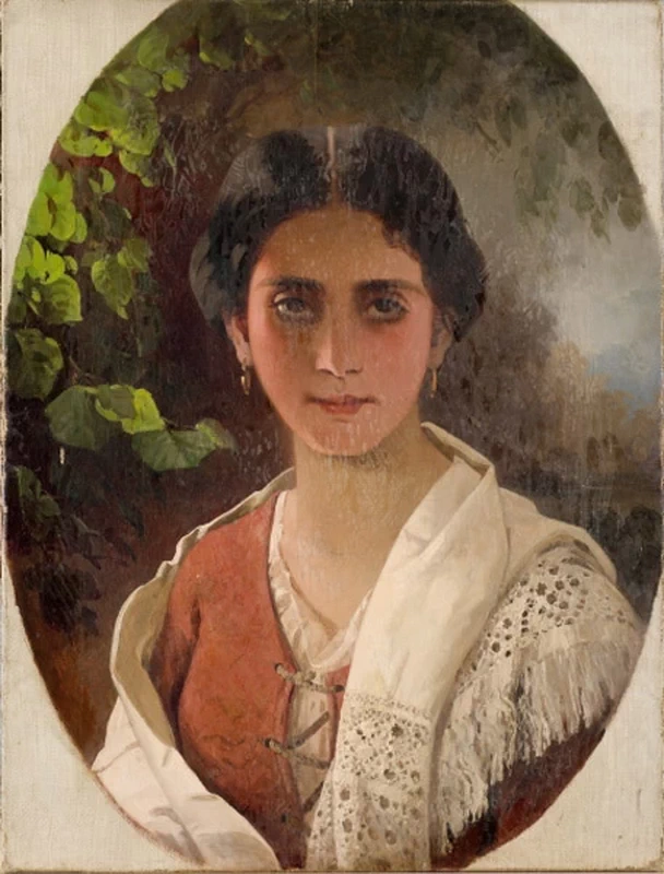 Julie Wilhelmine Hagen - Schwarz, Ritratto di dama in ovale, Art Museum of Estonia's